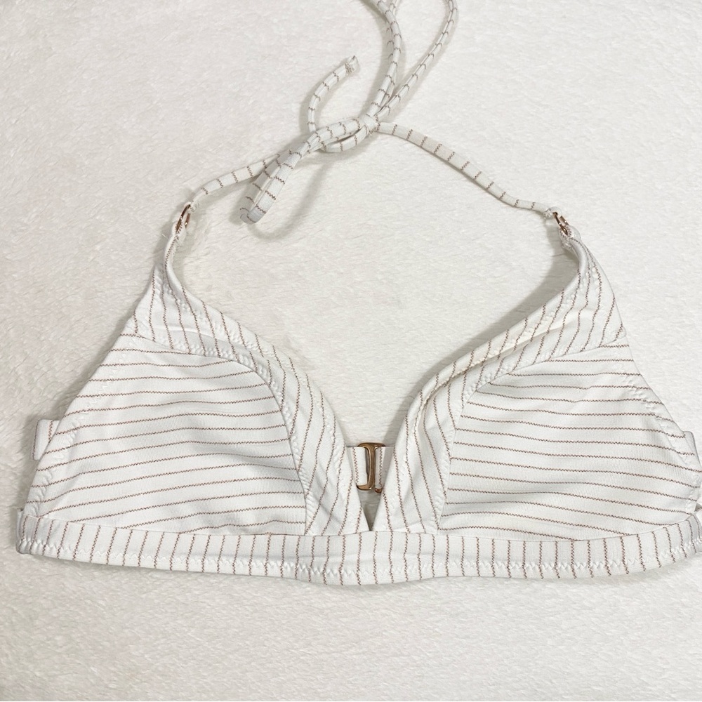 Ale by Alessandra Spring Training White and Rose Gold Bralette Bikini Top